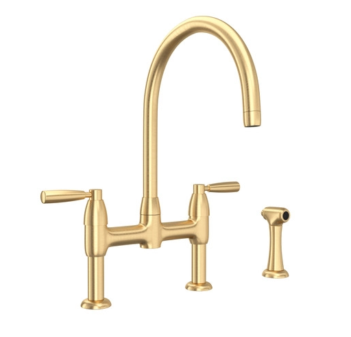 Perrin & Rowe Georgian Era Bridge Kitchen Faucet with Sidespray